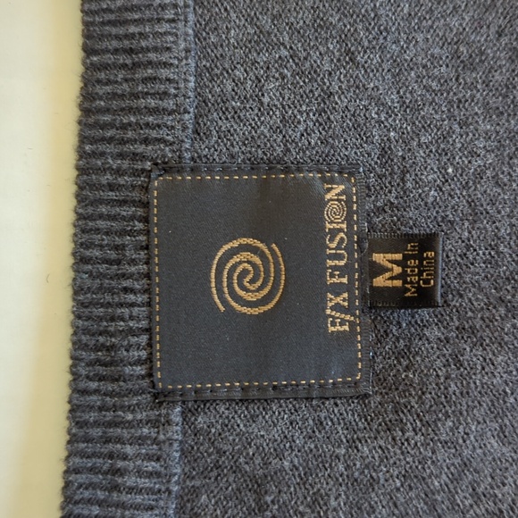 F/X Fusion V-Neck Embroidered Sweater Vest MEDIUM Gray Charcoal - Picture 2 of 15